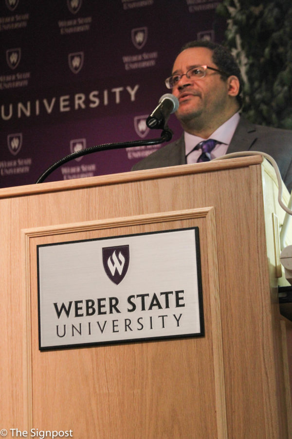 Dr. Micheal Eric Dyson taked to students on Friady about diversity during the So you think youre blind to color event.  (Ariana Berkemeier / The Signpost)