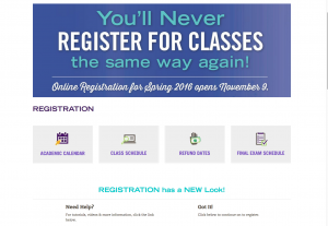 The Weber State registration site has a new look and new functions for spring. (Screen shot from weber.edu)