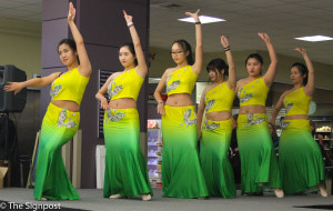 The Chinese Club at Weber State University performed a traditional Chinese Dance Routine during the Culture Show on Thursday. (Cydnee Green / The Signpost)