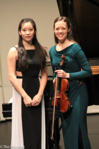 Fanya Lin (left) and Moriah Wilhelm Rowe (right) performed at the Benefit Concert on Jan. 9. (Michael Grennell / The Signpost)