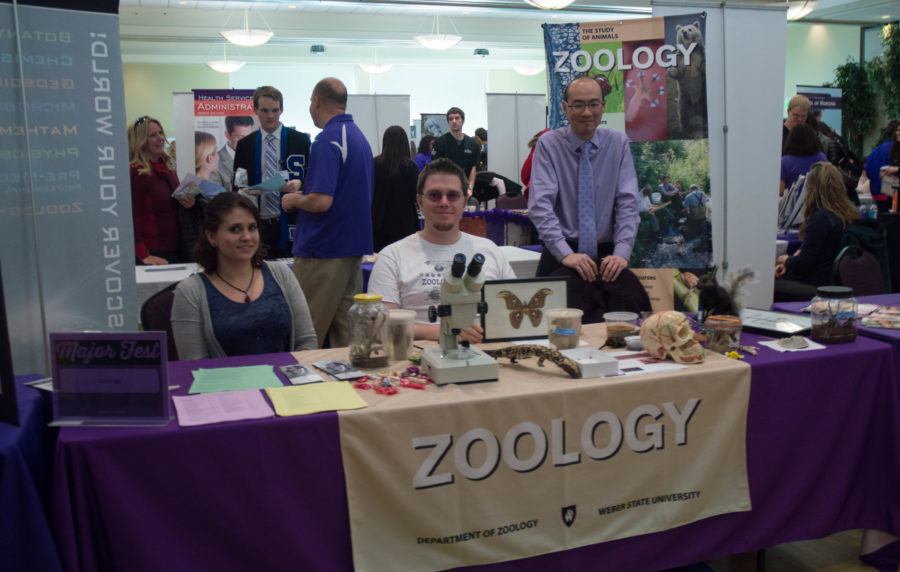 The Zoology table had interesting items for students to look at during Major Fest on Feb 10. (Abby Van Ess / The Signpost)