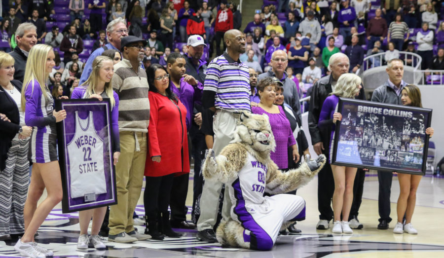 Weber State retired the jersey of Bruce Collins who is still Weber States career leading scorer. (Gabe Cerritos / The Signpost)