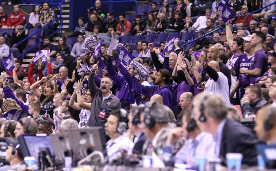 The crowd cheers on the Wildcats during the first round of the NCAA Tournament.  (Ariana Berkemeier / The Signpost)
