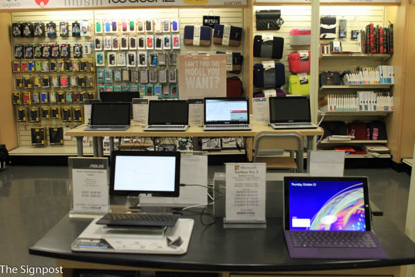 The Weber State Bookstore is well stocked with technology to get students through school. (Lichelle Jenkins / The Signpost)