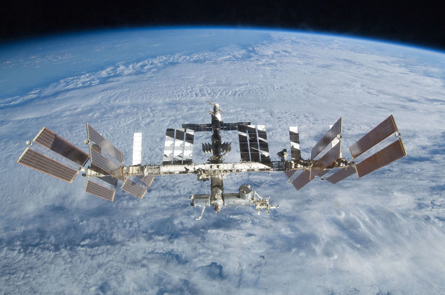 The International Space Station as captured by Space Shuttle Discovery on Sept. 8, 2009. (Source: Wikimedia Commons)