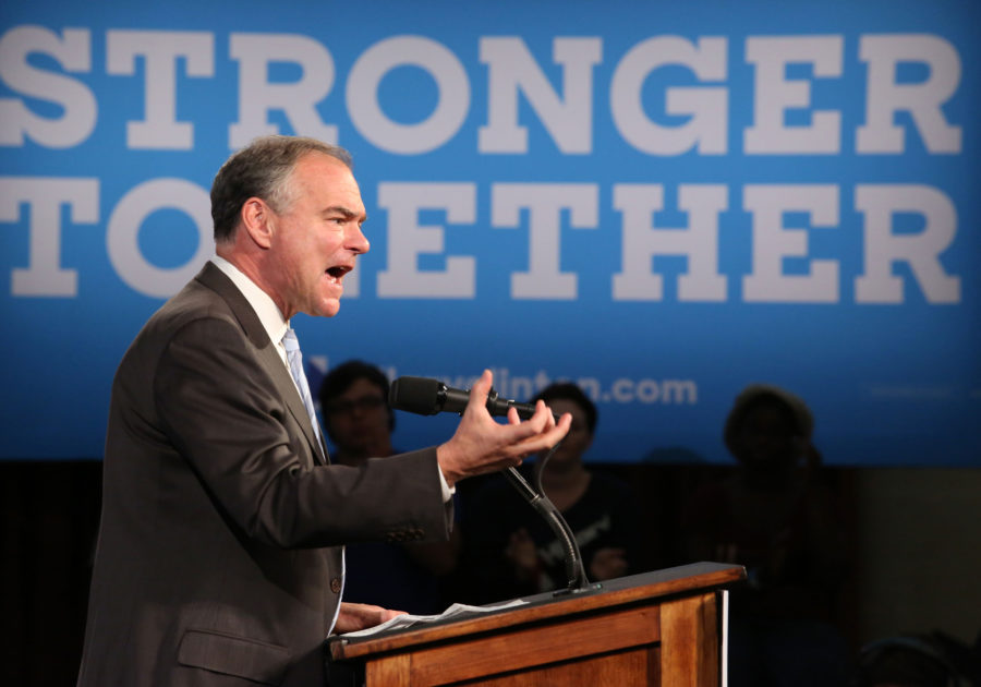 Democratic Vice Presidential candidate Tim Kaine speaks at the Mori Hosseini College of Hospitality Management at Daytona State College Tuesday, Aug. 2, 2016. (Source: Tribune News Service)