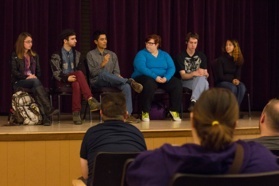 Weber State University students participate in an A-Spectrum panel discussion at Weber State University on Oct. 13. (Emily Crooks / The Signpost)