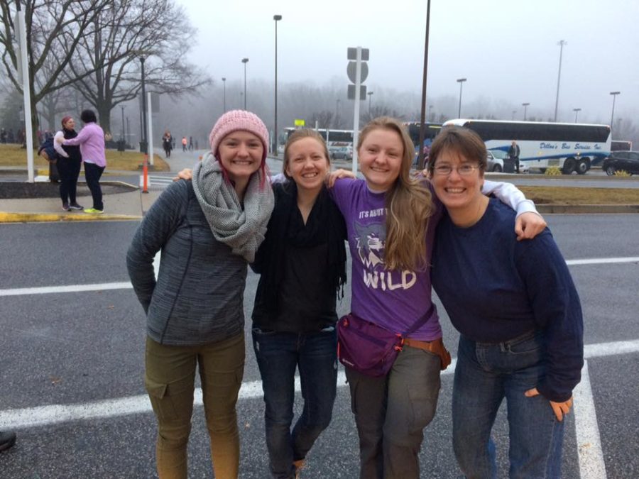 Kenna Hill, Amanda Williams, Kyia Hill and Professor Stacy Palen pose for a photograph. The group of Weber State University scientists traveled to Washington D.C. to participate in the Womens March on Jan. 21.  (Source: Kenna Hill)