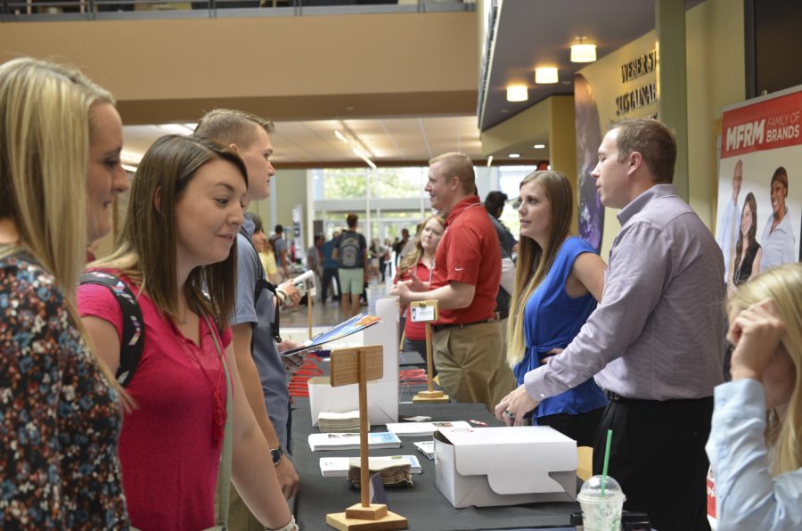 Students and employers attend the Career Fair at Weber State University on Wednesday, Sept. 7. (Mujtaba Al Rashed / The Signpost)