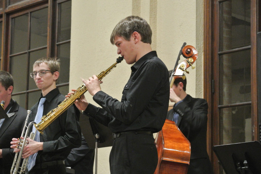 Weber State’s Jazz Combo performs Jazz at the Station Jan. 11. (Samantha Bunderson / The Signpost)