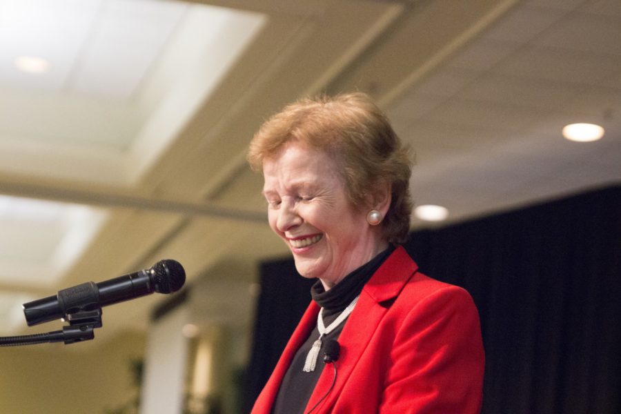 Former President of Ireland Mary Robinson spoke at the Intermountain Sustainability Summit at Weber State University on Friday, March 17. (Dalton Flandro/ The Signpost)
