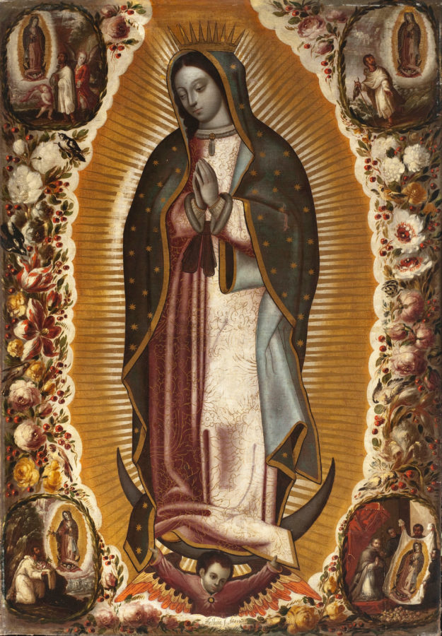 Manuel de Arellanos Virgin of Guadalupe oil on canvas. (Source: Wikimedia Commons)