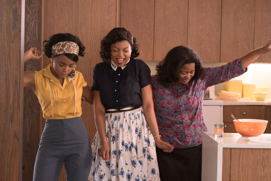 Mary Jackson (Janelle Monae, left), Katherine Johnson (Taraji P. Henson) and Dorothy Vaughan (Octavia Spencer) in a scene from the movie Hidden Figures directed by Theodore Melfi. (Source: Tribune News Service)