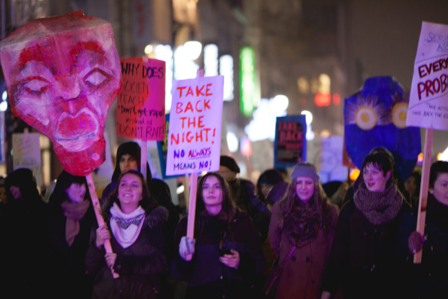 Women march in Montreal for a Take Back the Night protest for womens rights. WSU Womens Center is holding its second Take Back the Night event on April 14. (Source: Howl Arts Collective / flickr / https://www.flickr.com/photos/howlcollective/11143099765)