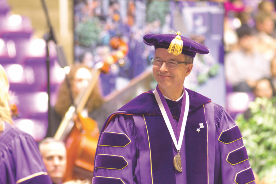 President Chuck Wight during graduation April 29, 2016. (Dalton Flandro / The Signpost)