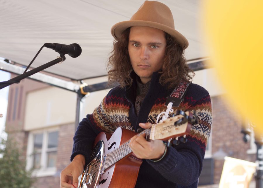 Kaden Ward, of The Wednesday People, performs at Harvest Moon Celebration in Ogden on Saturday, Sept 24, 2016. (Emily Crooks / The Signpost)