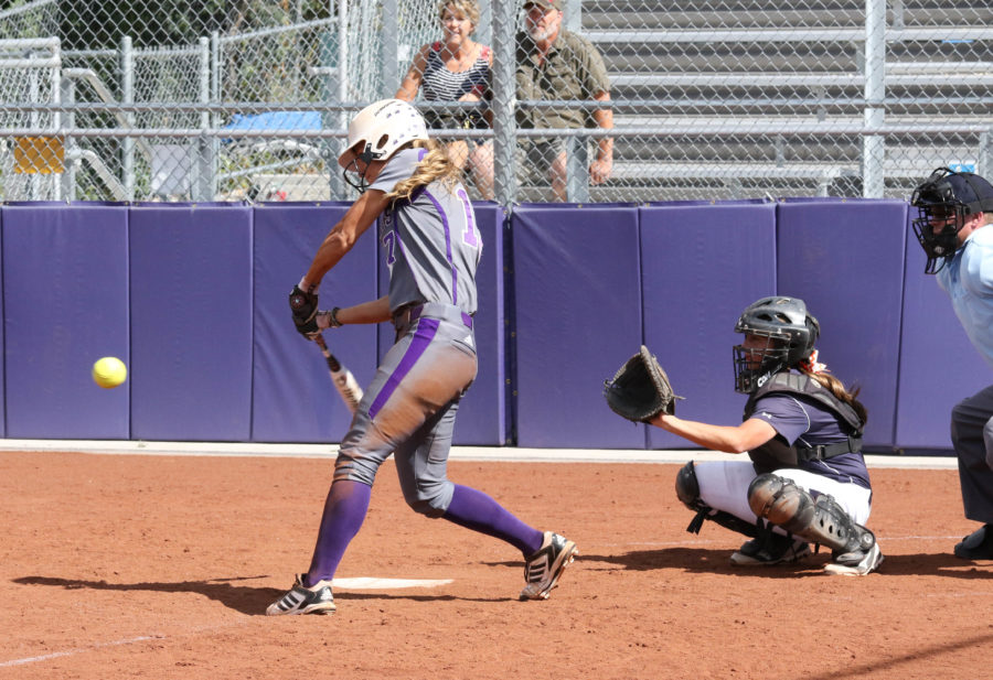 A file photo of Sara Hingsberger in Fall 2015. Hingsberger hit a home run in the Wildcats loss against Northern Colorado in Greeley, CO. (The Signpost Archives)