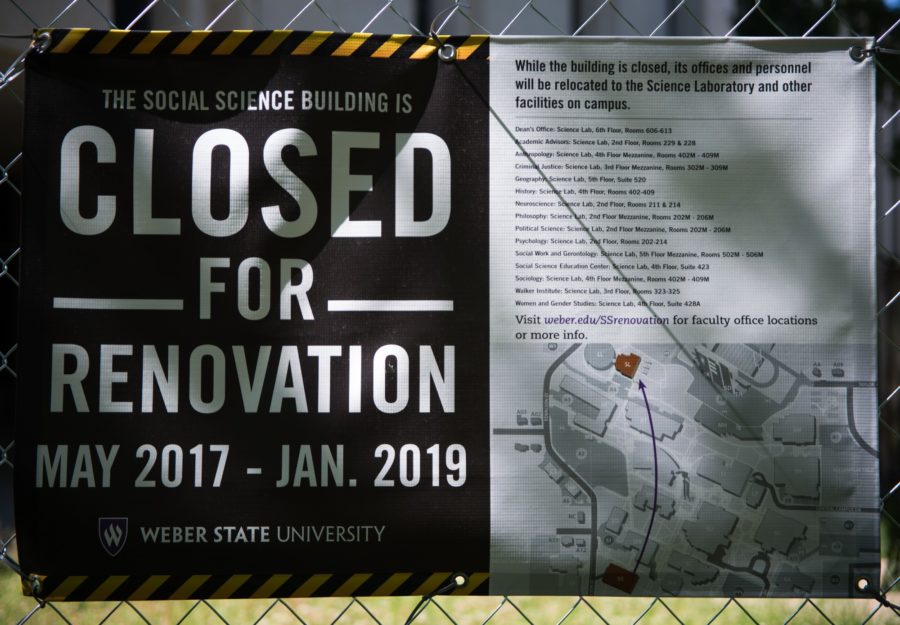 The social science building is scheduled to be closed until early 2019, with all classes and faculty having been relocated to the Science Lab. (Joshua Wineholt / The Signpost)