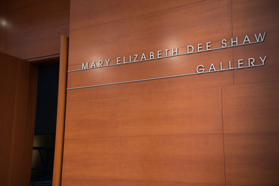 Just inside the first floor entrance of the Kimball Visual Arts center is the buildings main gallery: the Mary Elizabeth Dee Shaw Gallery. (Joshua Wineholt / The Signpost)