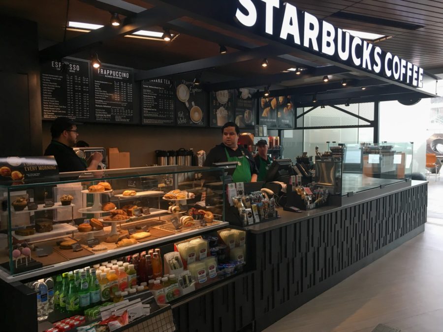 New Starbucks Coffee, which just opened up on the ground floor of Tracy Hall. (Joshua Wineholt / The Signpost)