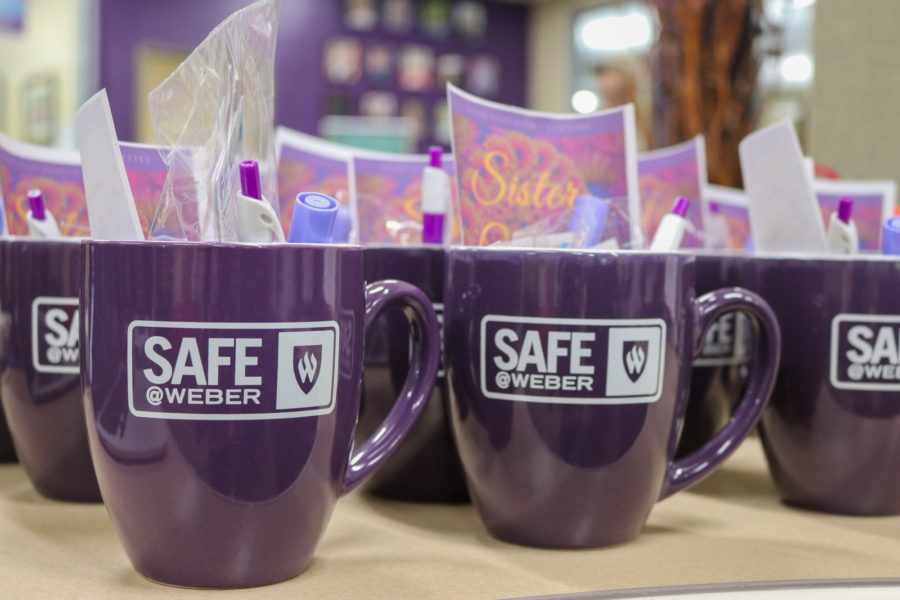 Safe @ Weber mugs at the Womens Center. (Sarah Catan / The Signpost)