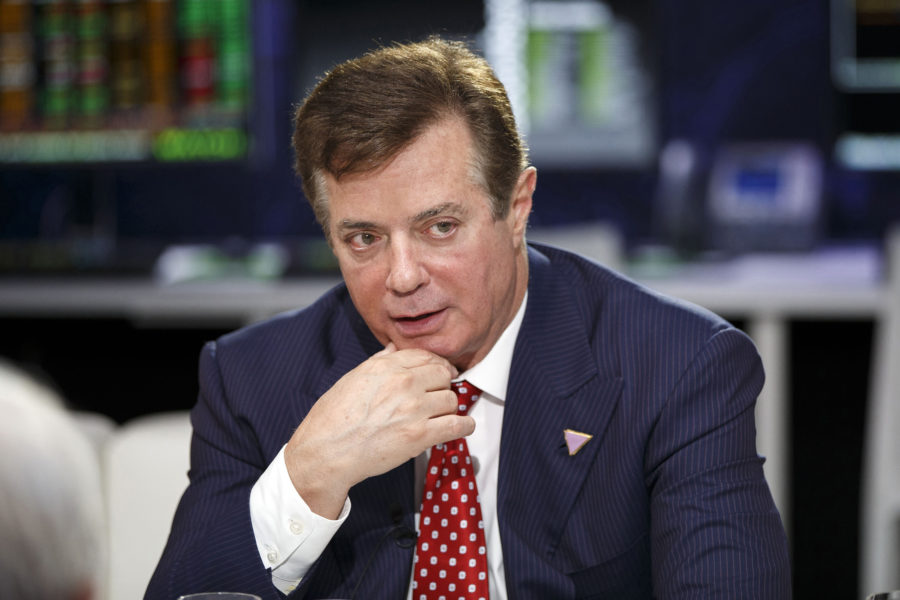 Paul Manafort speaks during a Bloomberg Television interview at the Republican National Convention in Cleveland on July 18, 2016. (Patrick T. Fallon/Zuma Press/TNS)