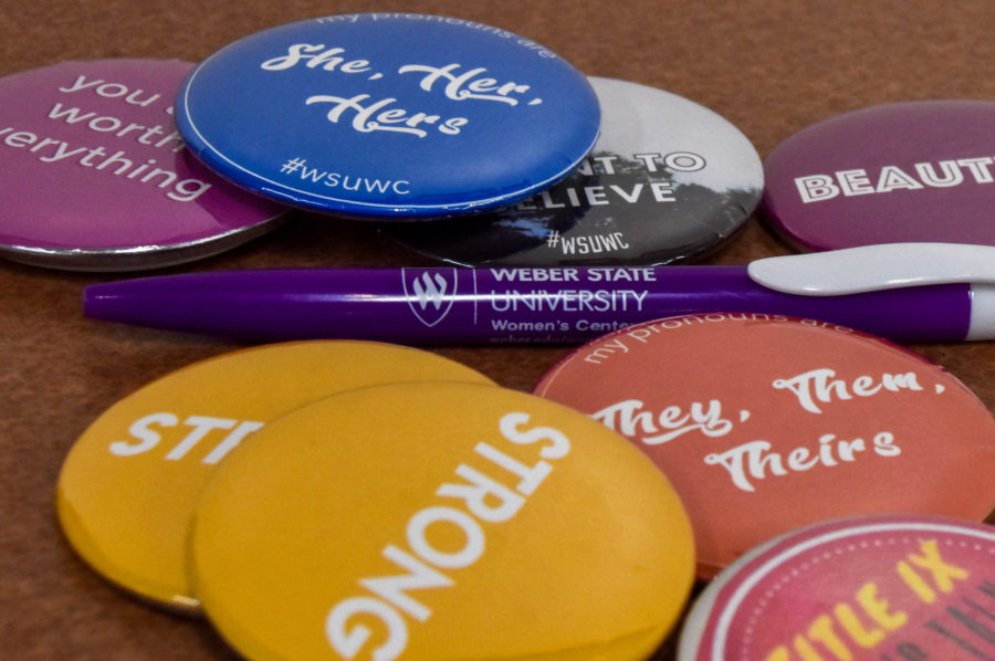 Buttons for Feminism For All, stating inspiring messages.  (Nikki Dorber / The Signpost)