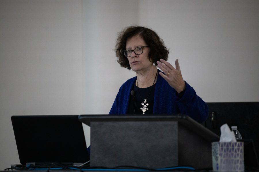 Dr. Naomi Rogers spoke at WSUs main campus on Feb. 27 about Feminist Activism and Health Politics since 1945. (Robert Lewis / The Signpost)