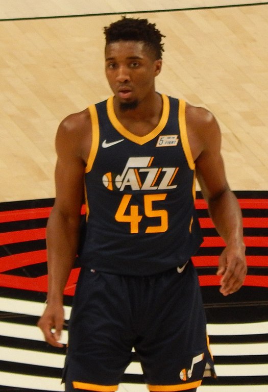 Donovan Mitchell of the Utah Jazz, who has since recovered after testing positive for COVID-19. (Wikimedia Commons)