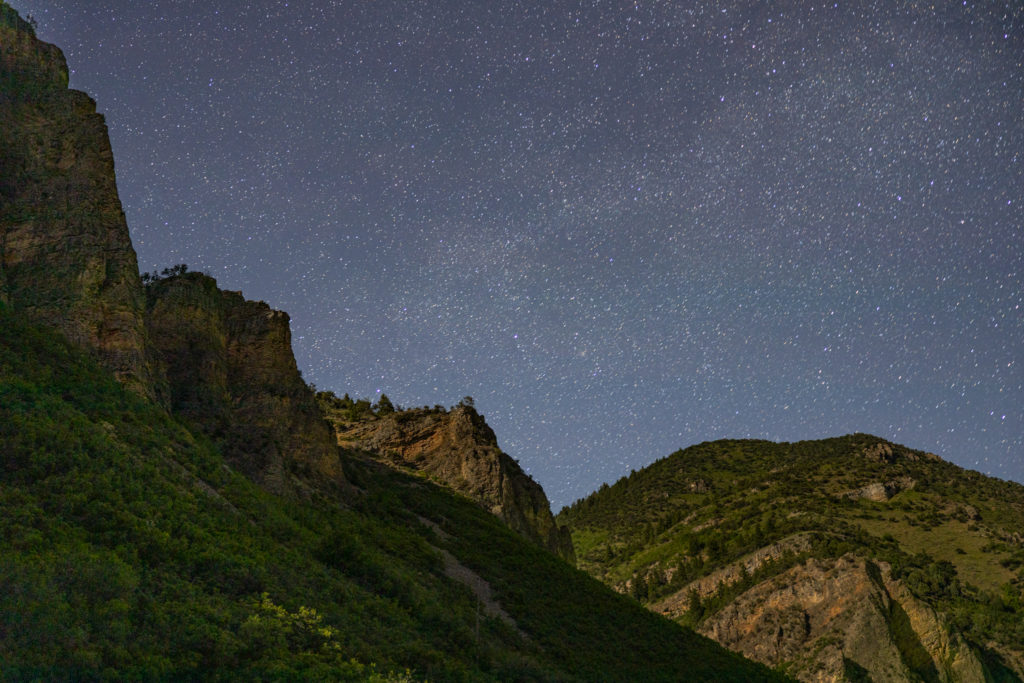 Night Photography at Causey Dam near Huntsville, Utah. A longer exposure allows more light on the camera sensor and the star trails to start forming. (Robert Lewis / The Signpost)