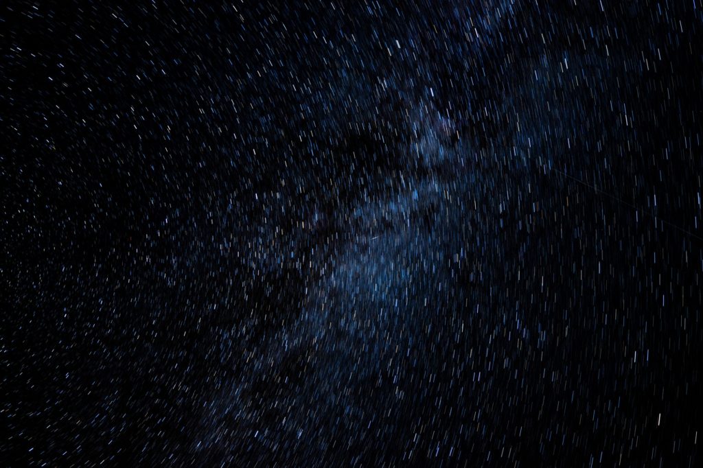 The fourth picture of five four-minute exposures of the night sky at Causey Reservoir near Huntsville, Utah. (Robert Lewis / The Signpost)