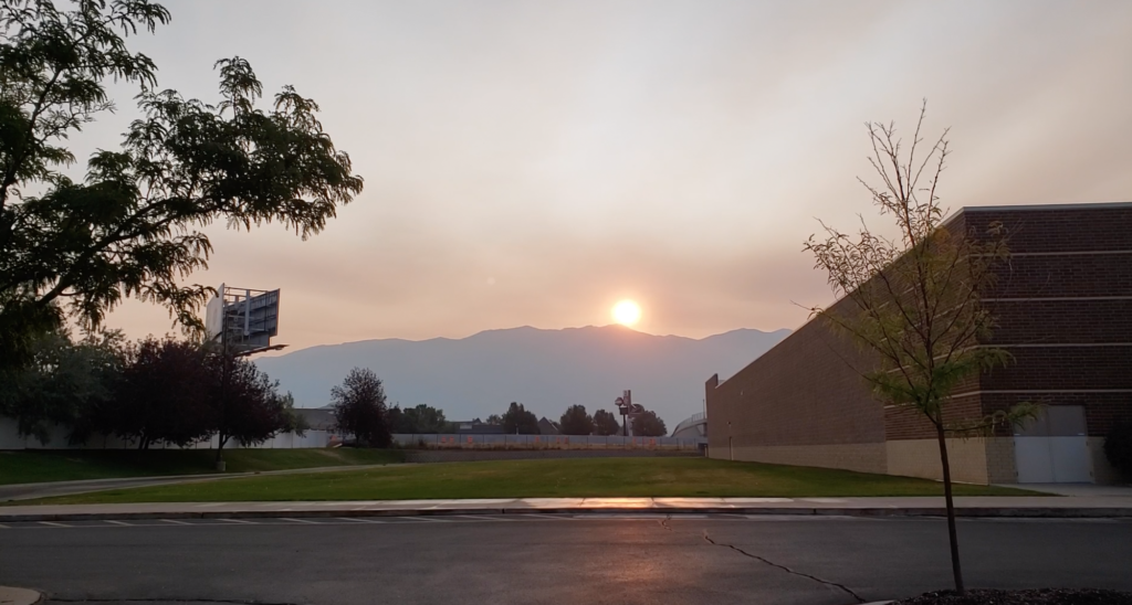West Coast fires settle in the Utah Valley, causing smoke inhalation symptoms to people with preexisting heart and lung conditions.