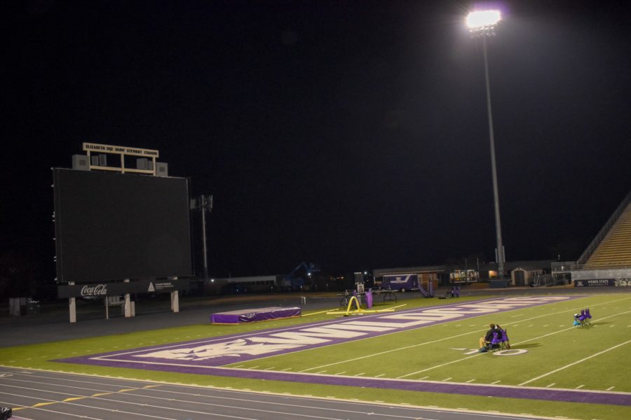 The Great Gatsby was shown on the big screen on the field of Stewart Stadium. (Paige McKinnon/ The Signpost) Photo credit: Paige Mckinnon