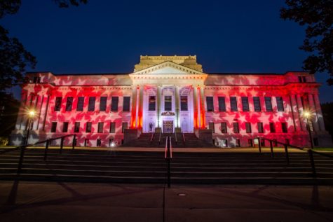 The University of Utah displays signs for the VP Debate on Oct. 7. Photo credit: University of Utah