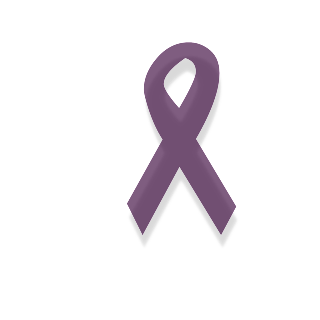 The purple ribbon is used for domestic violence awareness, recognized in the month of October.