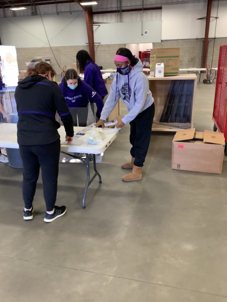 WSU Athletics set up the voting booths at the Weber County Fairgrounds and helped facilitate the voting process on Election Day.