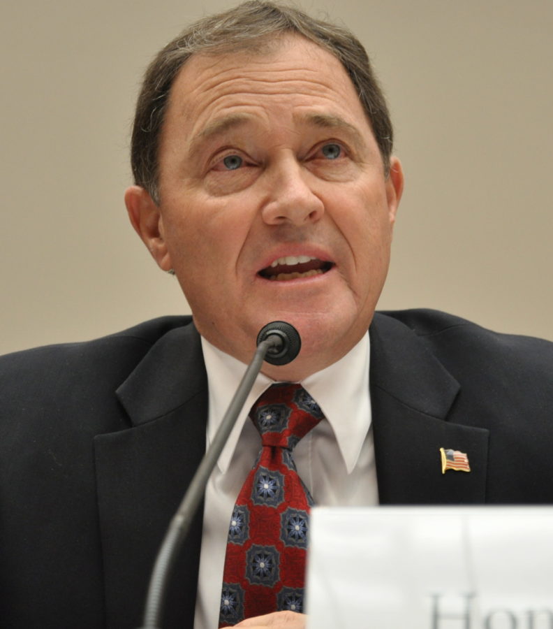 Gov. Gary Herbert announces new COVID-19 regulations for the state, including a state-wide mask mandate. Photo credit: Wikimedia Commons