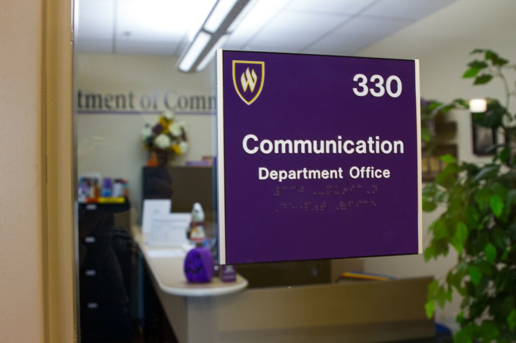 The Department of Communication office. (Sara Parker / The Signpost)