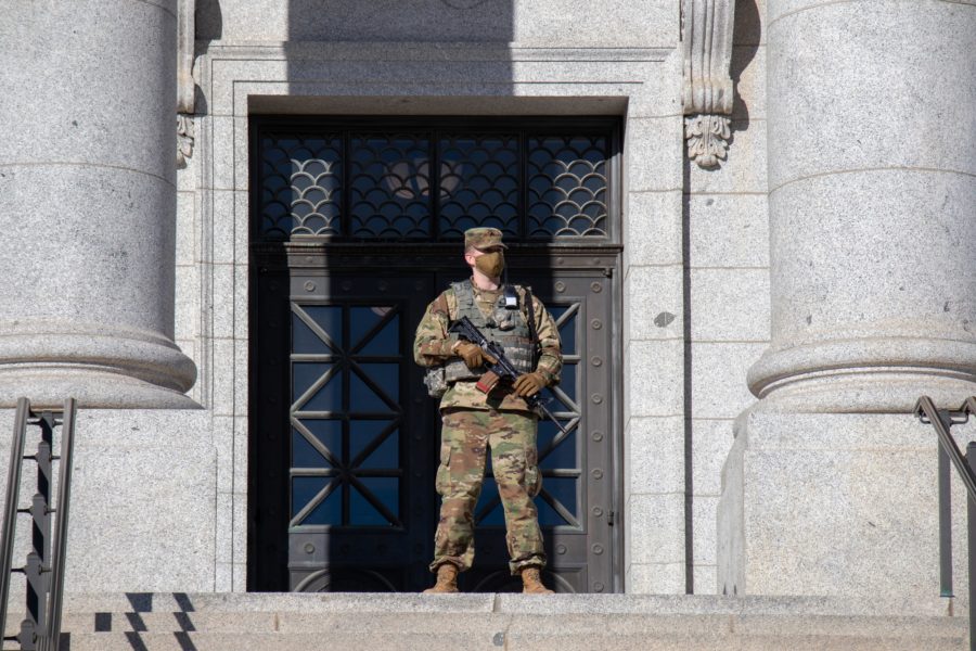 National Guard protects Utah Capitol. (Sarah Earnshaw/ The Signpost) Photo credit: Sarah Earnshaw