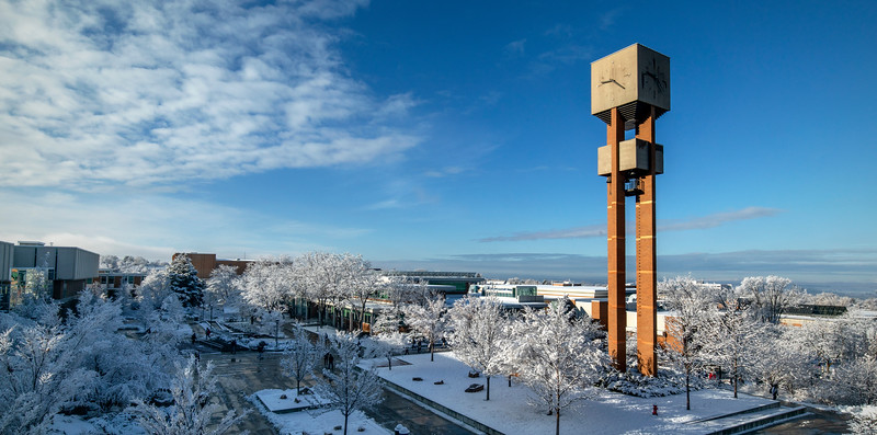 Winter sunrise at Weber State University on January 29, 2020.