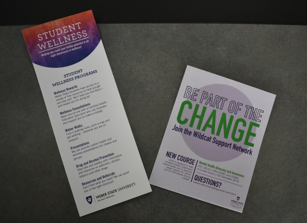 Pamphlets with information on student wellness and other mental health support are available to all in the Counseling Offices. (Paige McKinnon/The Signpost)