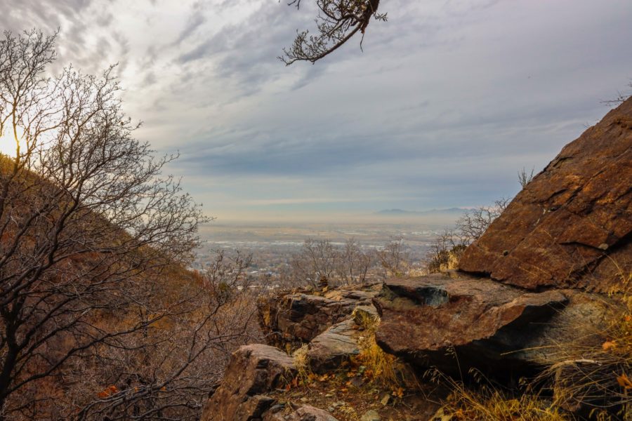 A view of Ogden, Utah from the Waterfall Canyon Trail (Robert Lewis / The Signpost) Photo credit: Signpost Archives