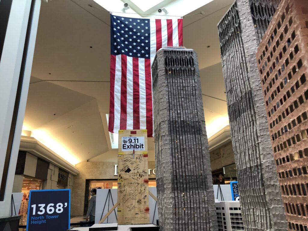 Honor365's traveling exhibit commemorating the 20th anniversary of 9/11 recently arrived at the Newgate Mall in Ogden. (Rebecca Gonzales/The Signpost)