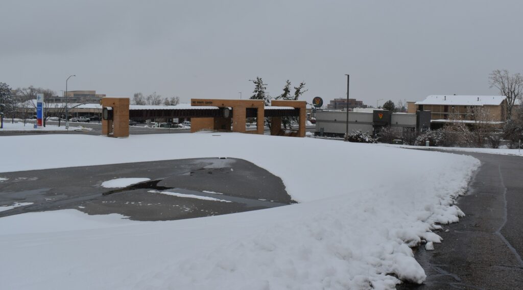 The marquee at the Dee Events Center at Weber State University is set to be demolished in March. (Paige McKinnon/The Signpost)