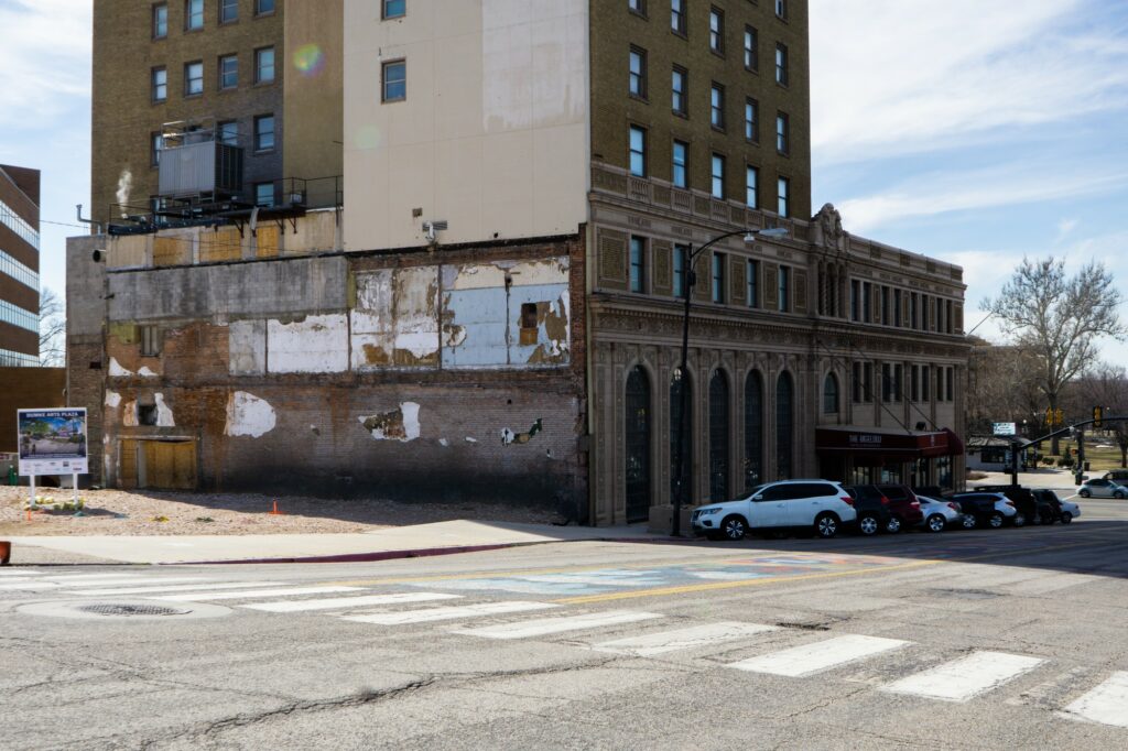 The Bigelow Hotel is the landmark where people will be able to find the new Dumke Arts Plaza. (Israel Campa/The Signpost)