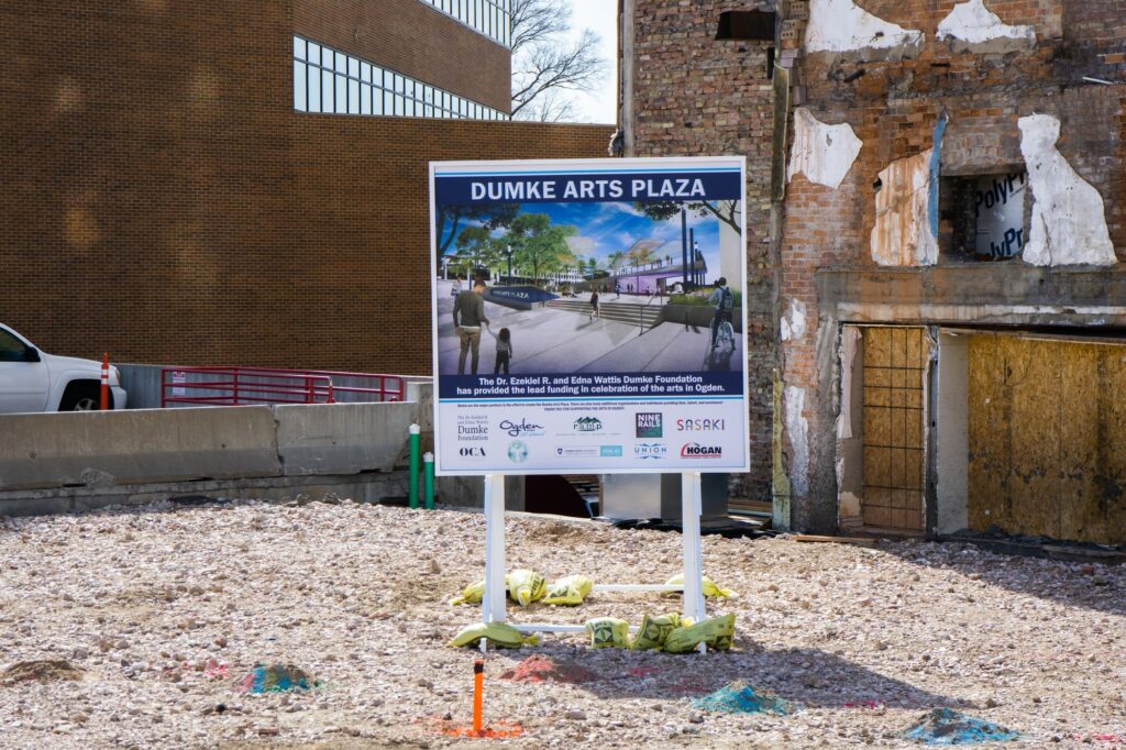 The Dumke Arts Plaza will help the arts community by bringing art to the historic streets of Ogden. (ISRAEL CAMPA/The SIgnpost)