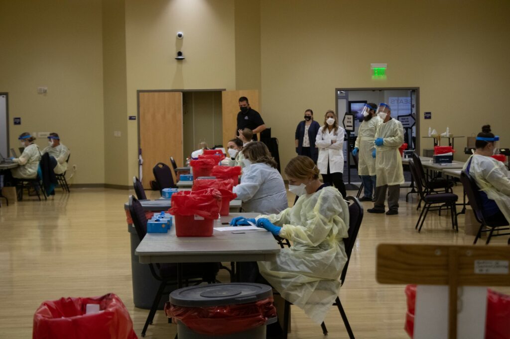 Weber State is offering COVID-19 testing in Ballroom C of the Shephard Union Building in Ogden, Utah, on Nov. 10, 2020. (BriElle Harker / The Signpost)