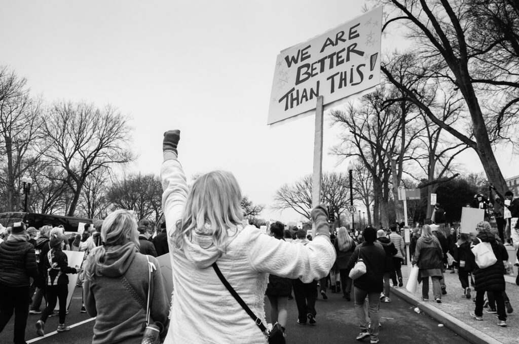 Image showing protestors from Pixabay