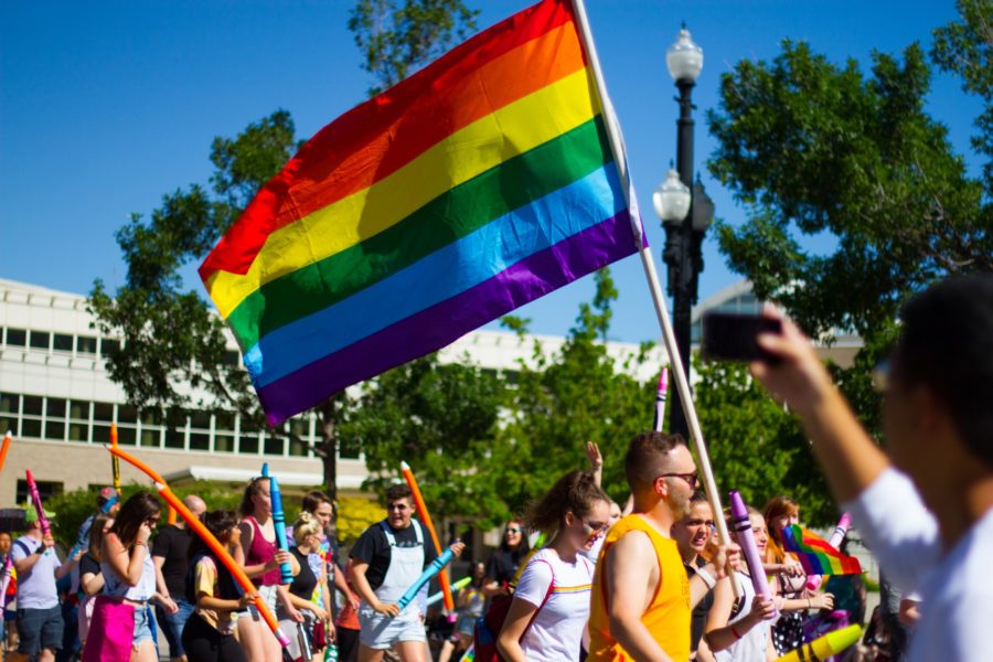People gather in Salt Lake City, Utah, for the annual Pride Parade (Sara Parker / The Signpost)