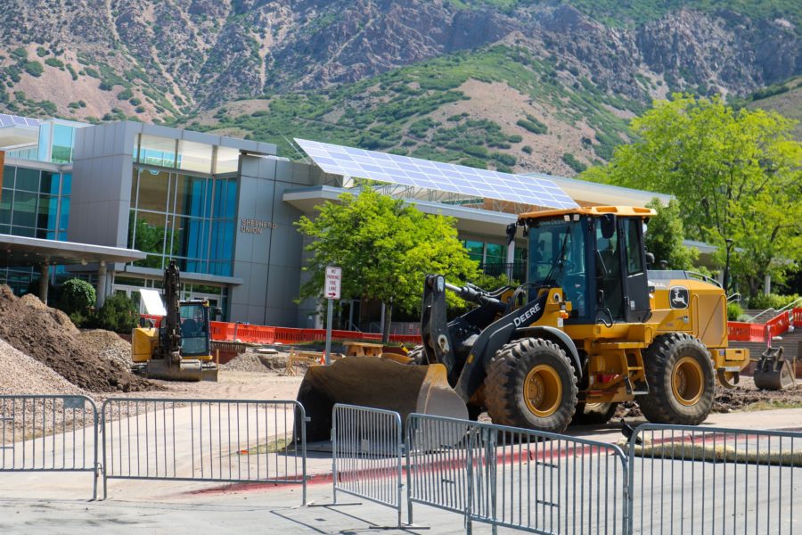 Construction has begun in front of the Shepherd Union as an update of the BRT. (Bella Torres / The Signpost)